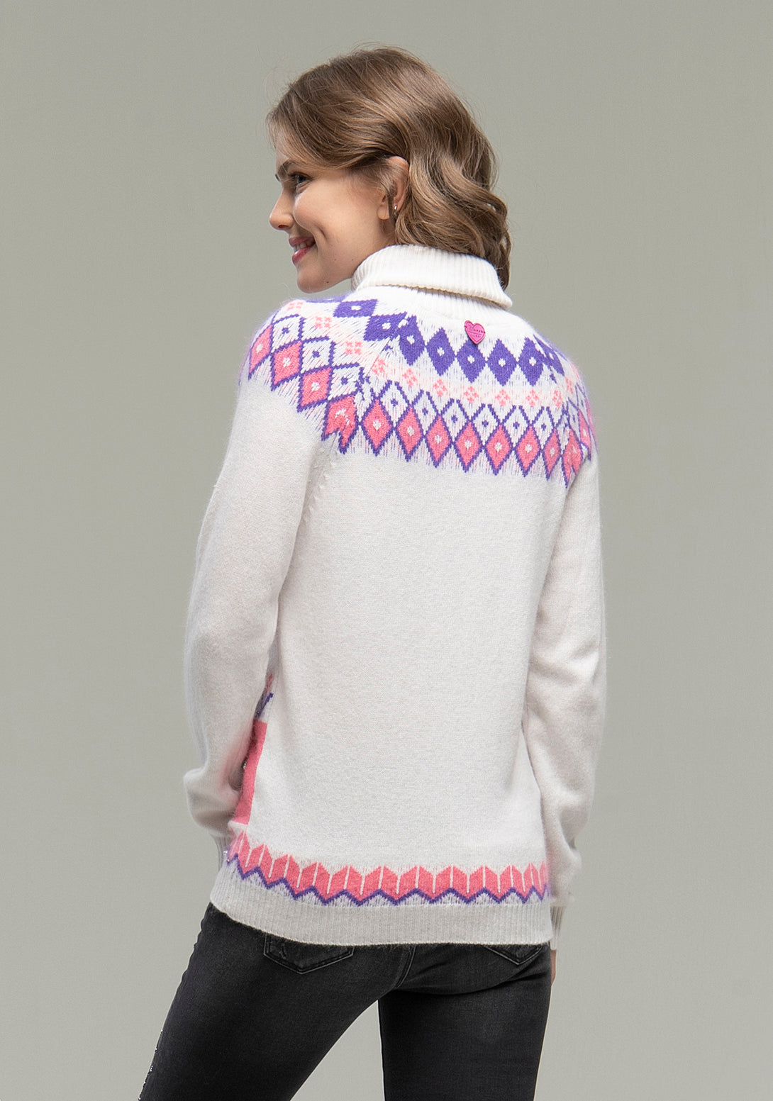 Knitwear regular fit made in angora and wool and with Disney's jacquard effect