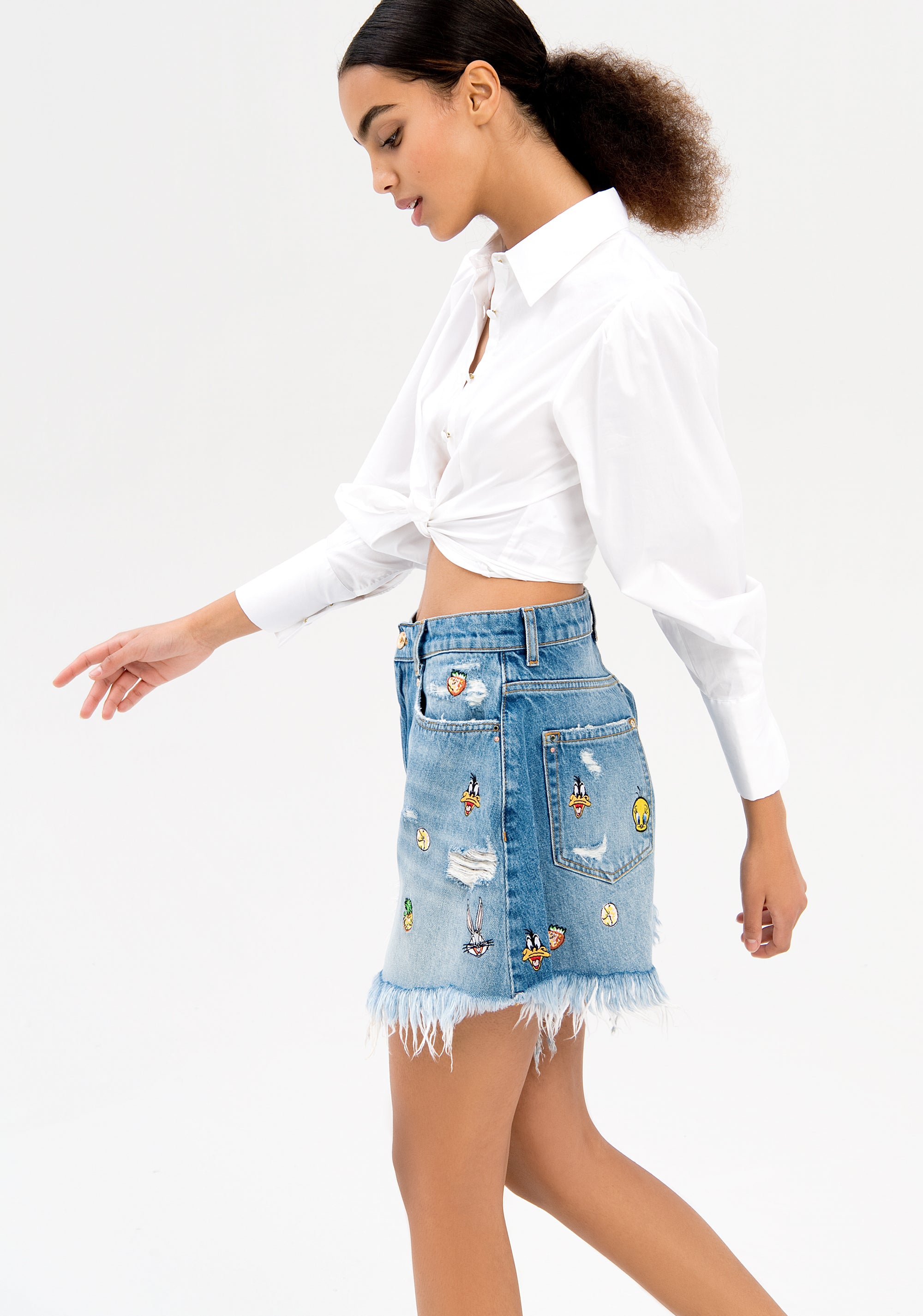 Short jeans destroyed Looney Tunes Fracomina FD22SV6001D429O1-437_2