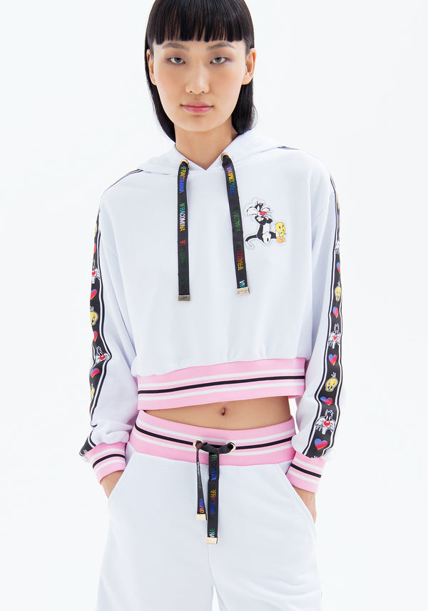 Sweater cropped made in cotton with Looney Toons Characters Fracomina FD23ST9020F400N5-278-2