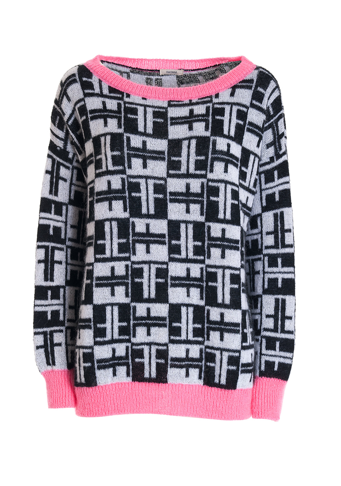 Knitwear wide fit with jacquard logo effect