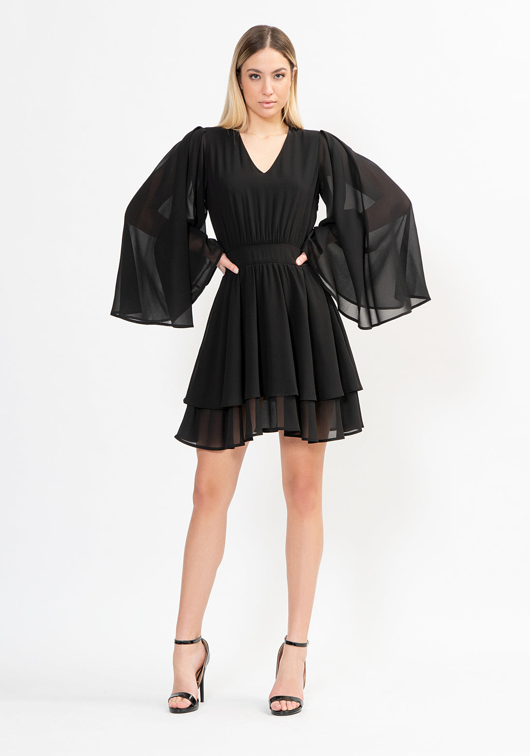 Mini dress regular fit made in georgette Fracomina FI22SD1006W41201-053