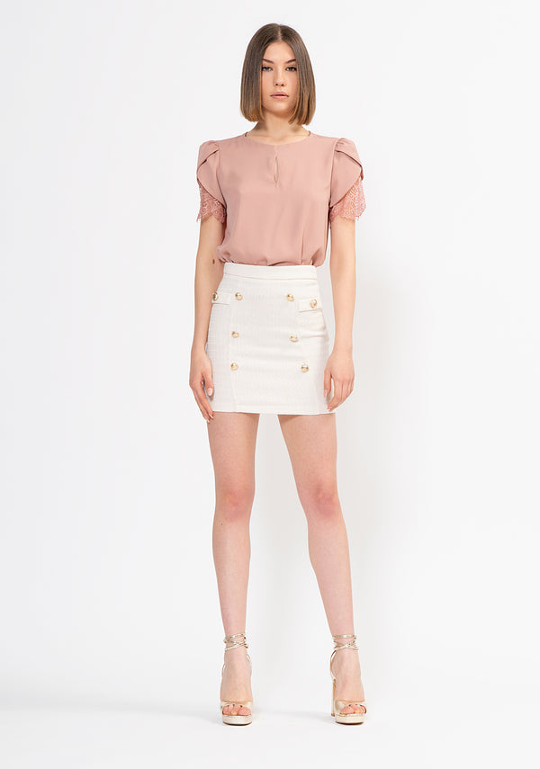 Mini skirt slim fit made in tweed Fracomina FI22SG1004W60201-278