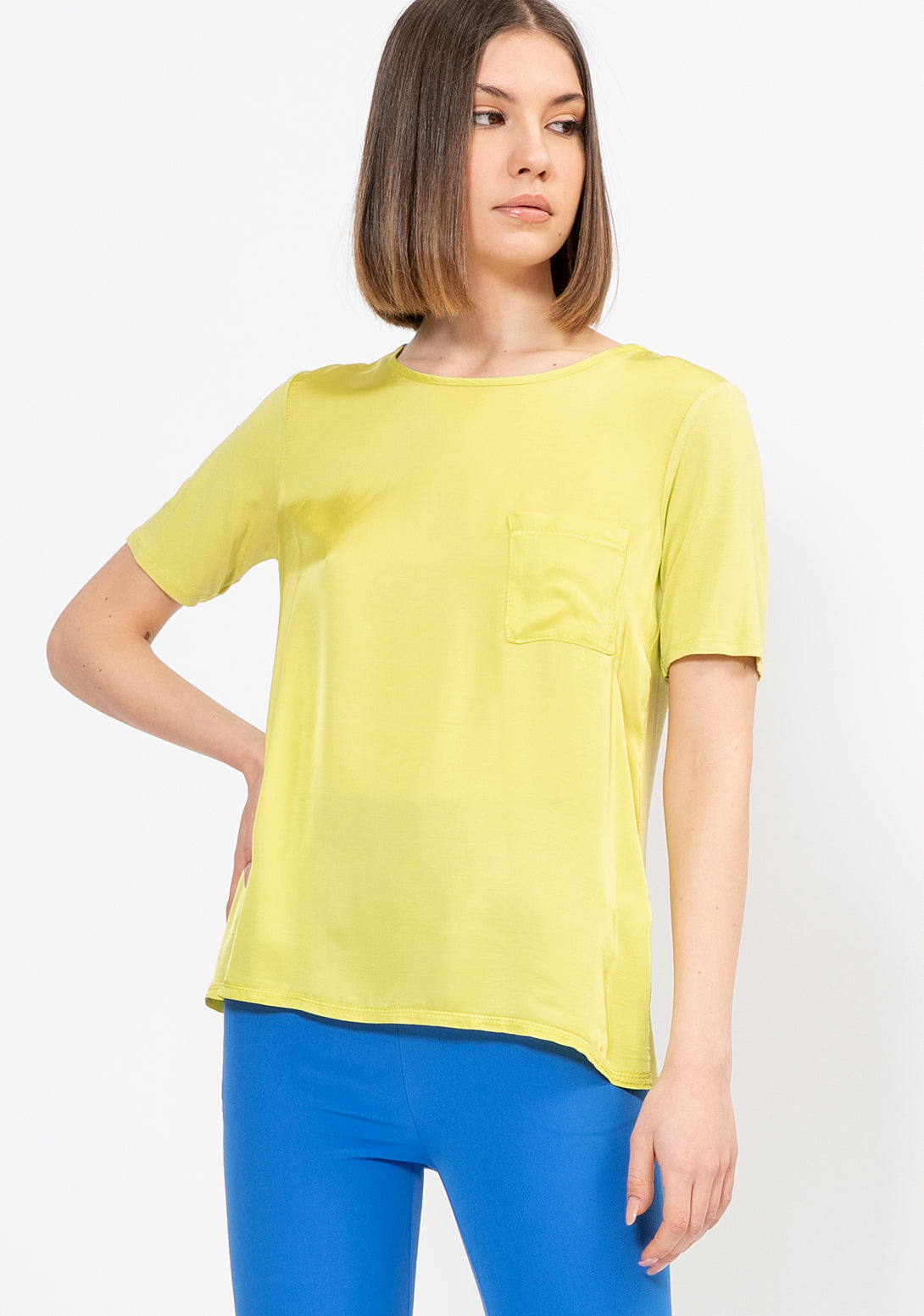 T-shirt regular fit made with mixed fabrics Fracomina FI22ST3003W60801-596