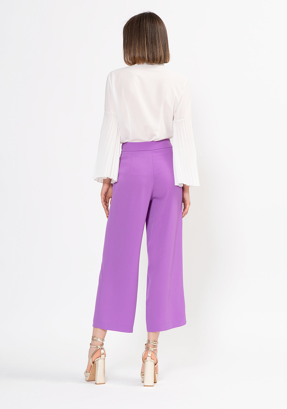 Culotte pants flare made in crèpe