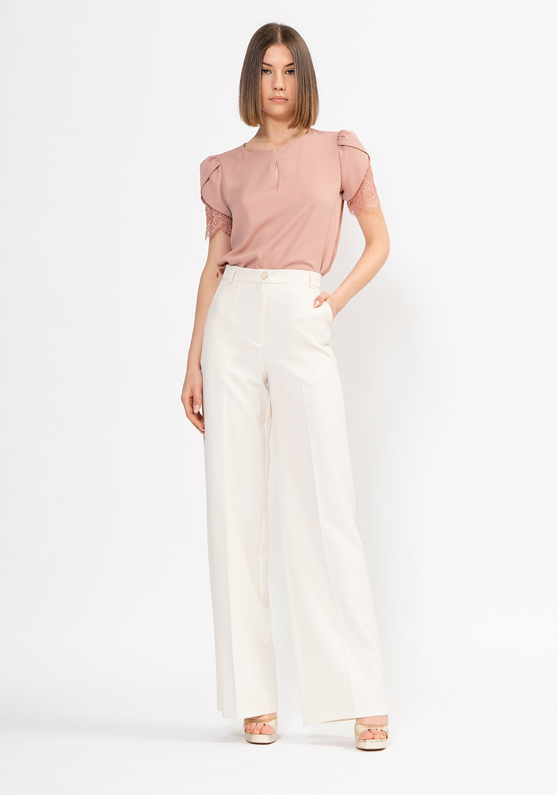 Palazzo pant flare made in crèpe Fracomina FI22SV3002W42901-050