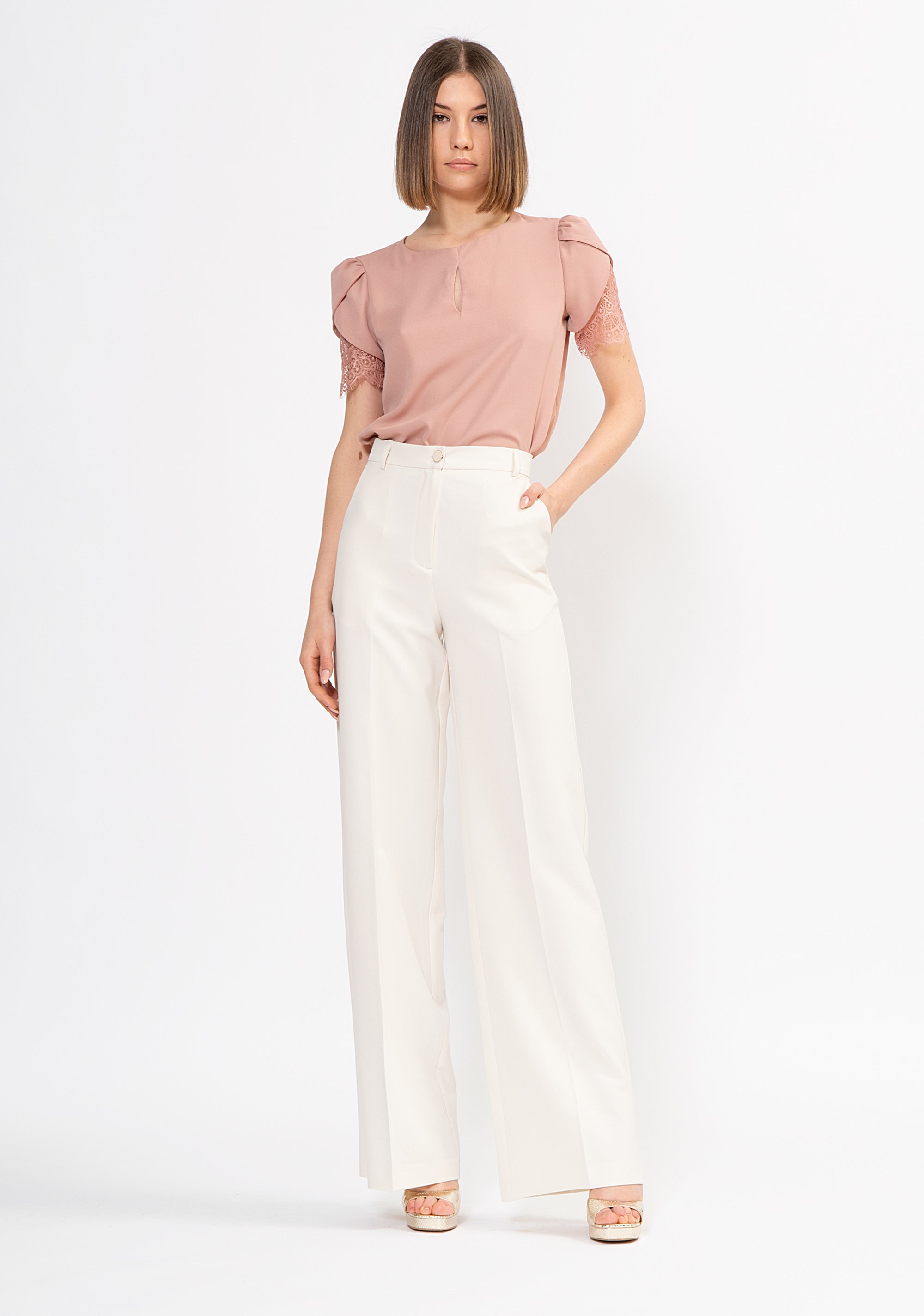 Palazzo pant flare made in crèpe Fracomina FI22SV3002W42901-050