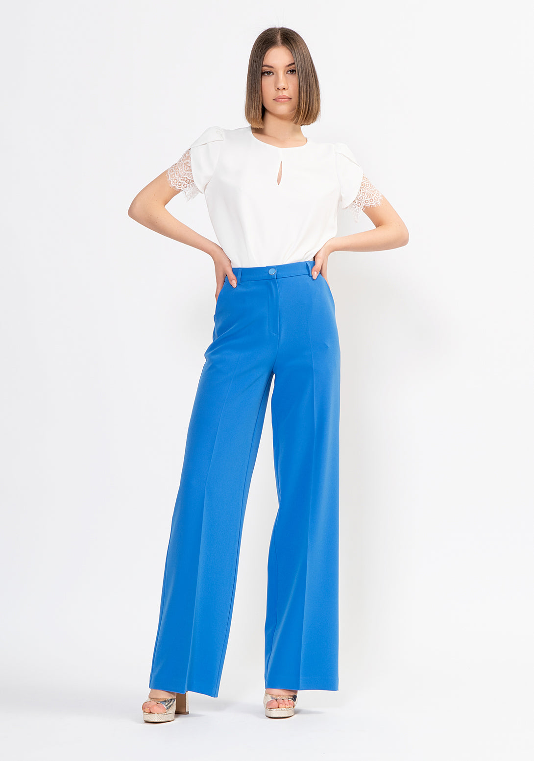 Palazzo pant flare made in crèpe Fracomina FI22SV3002W42901-085