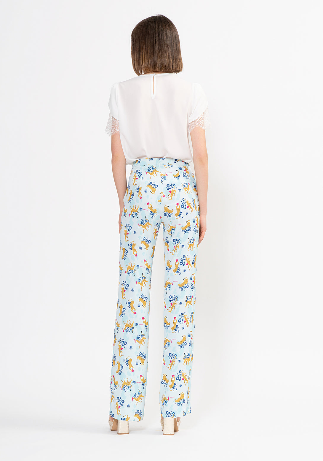 Palazzo pant wide fit with animalier pattern