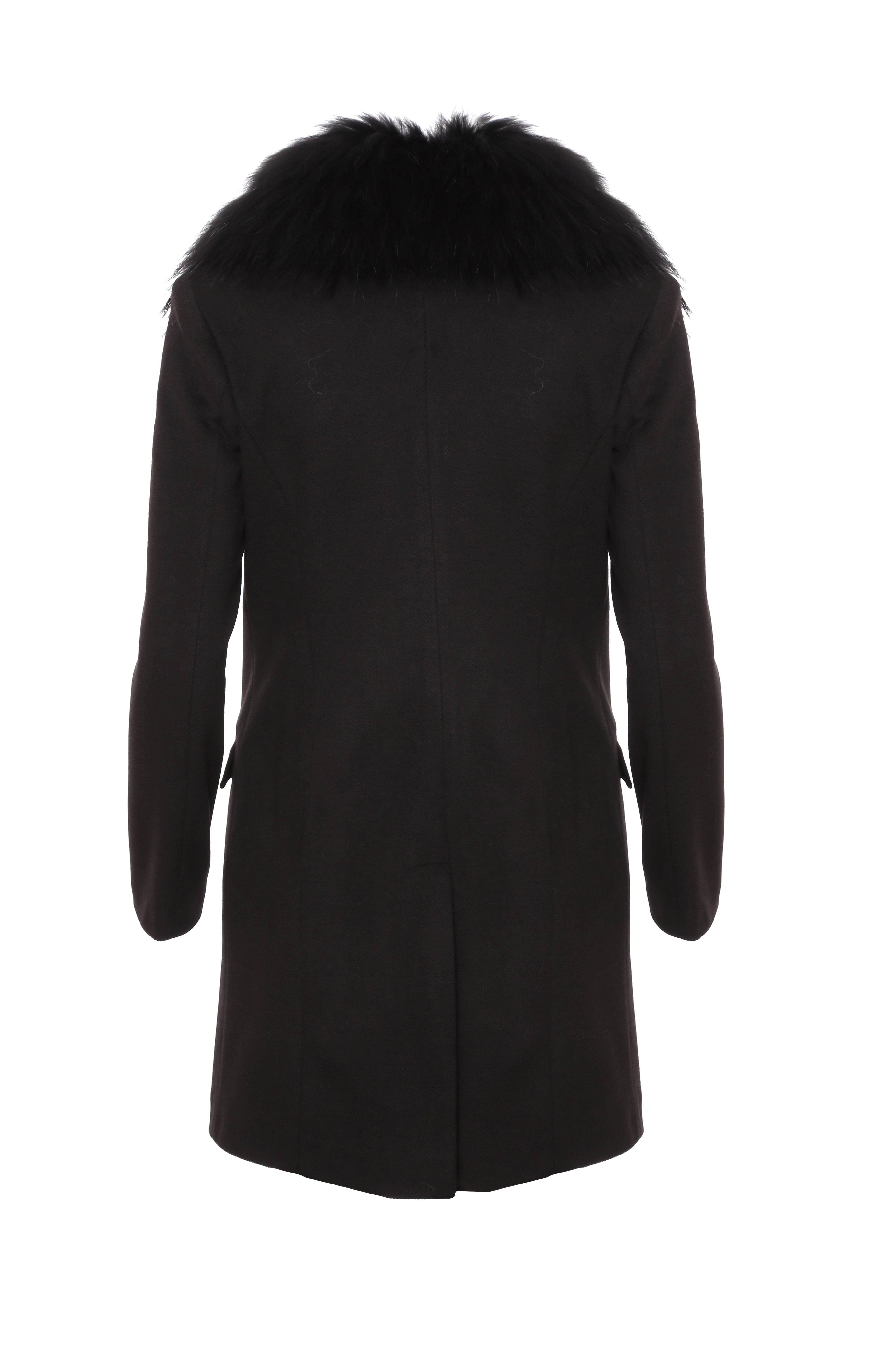 Single breasted slim coat with neck in eco-fur Fracomina FI22WC1001W486F3-053_R