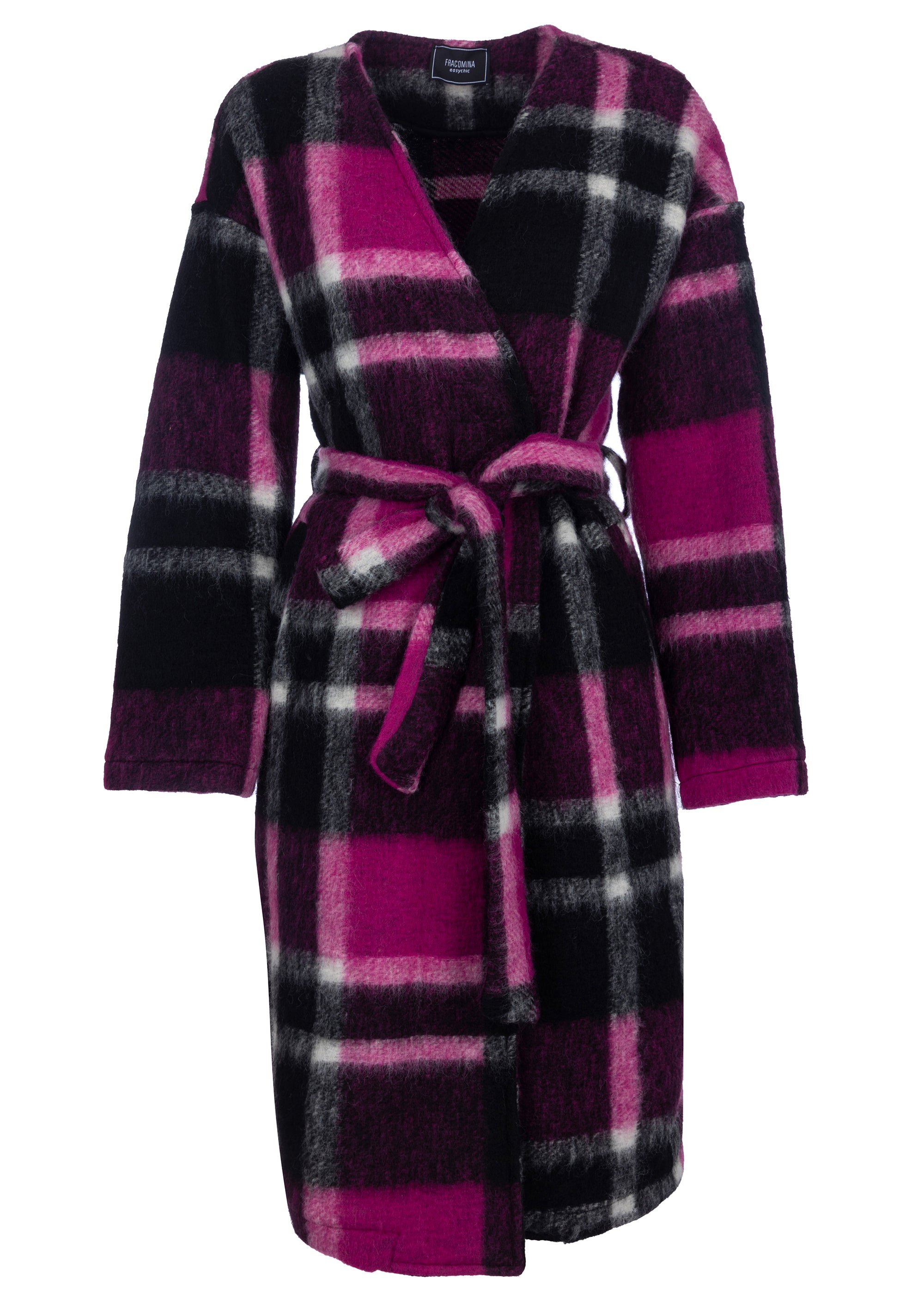 Coat regular fit made in tartan fabric Fracomina FJ22WC1005W50095