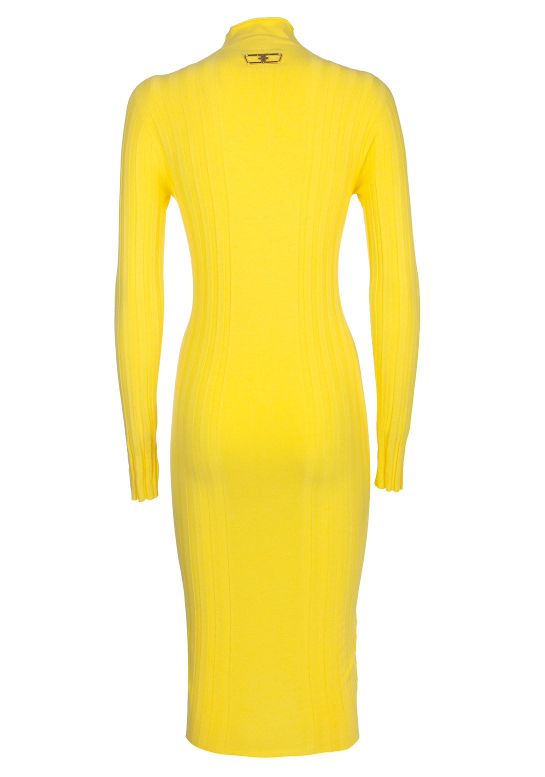 Dress tight fit middle length made in knitted rib fabric