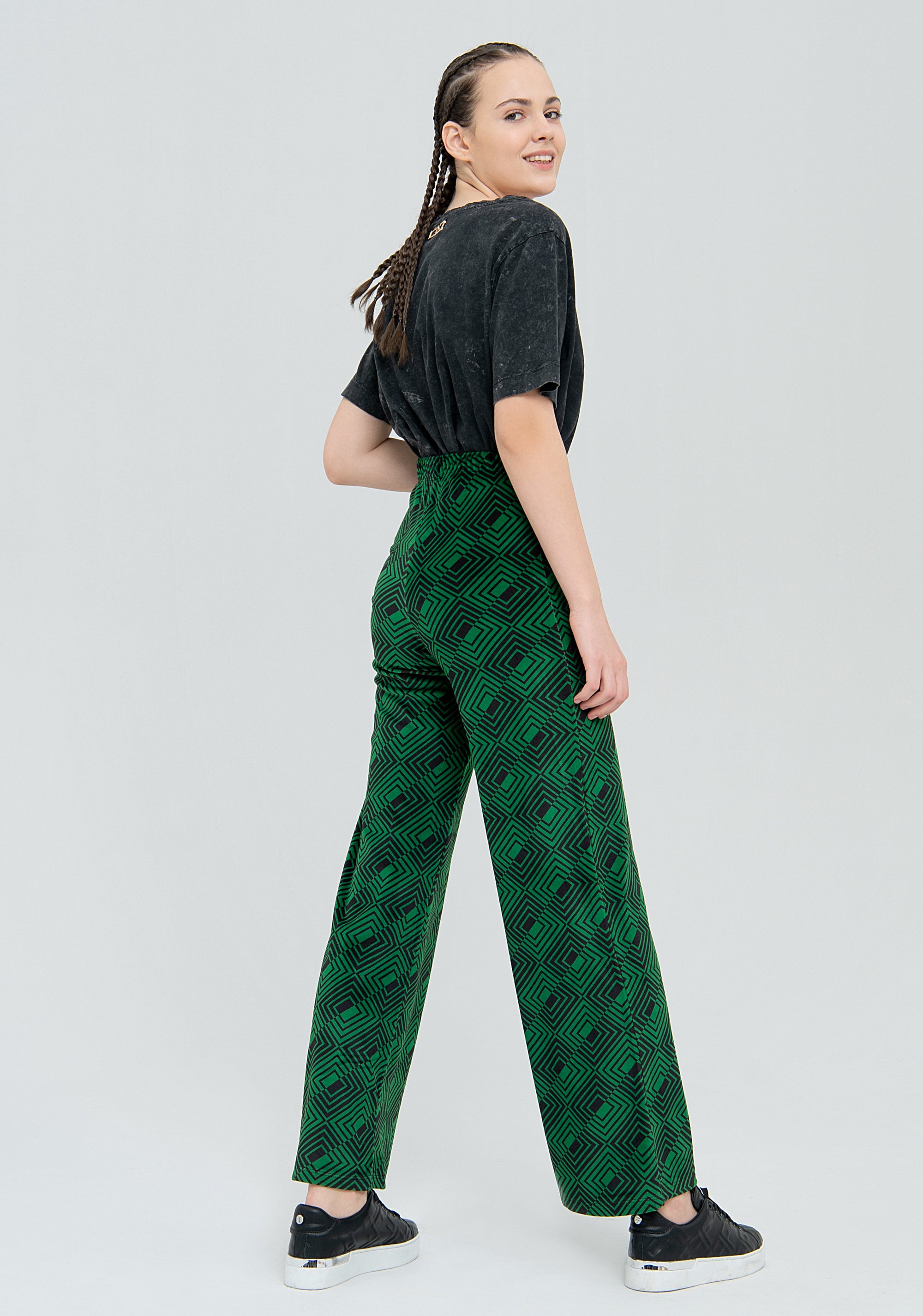 Palazzo pant with geometric pattern Fracomina FJ22WV3005W597N4-C74-4