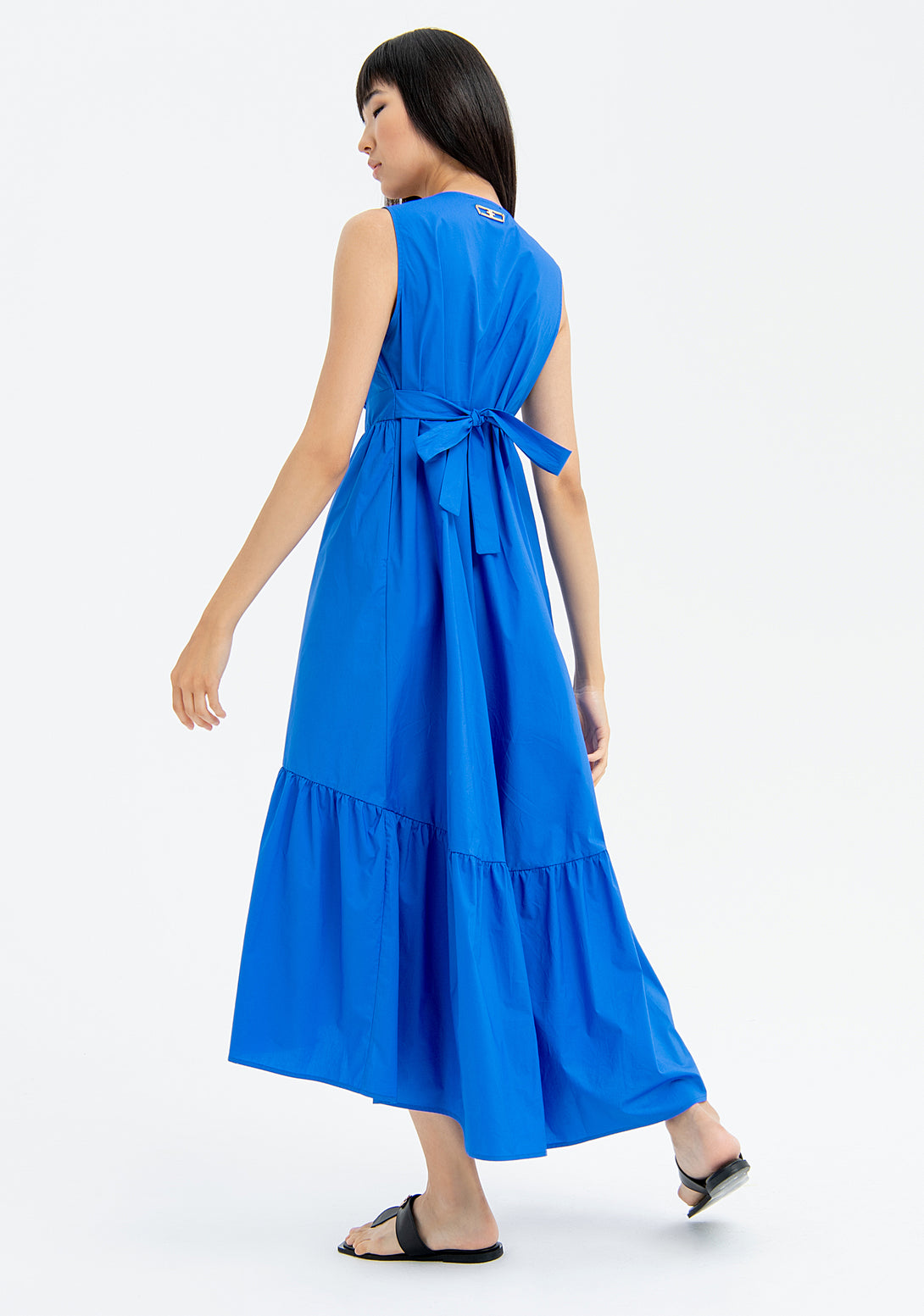 Sleeveless dress middle length made in cotton popeline Fracomina FJ23SD3004W40001-078-4