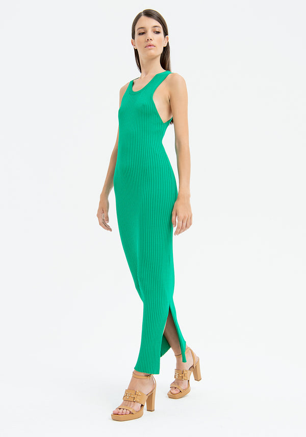 Maxi Ribbed Knit Dress in Forrest – SOFINAS