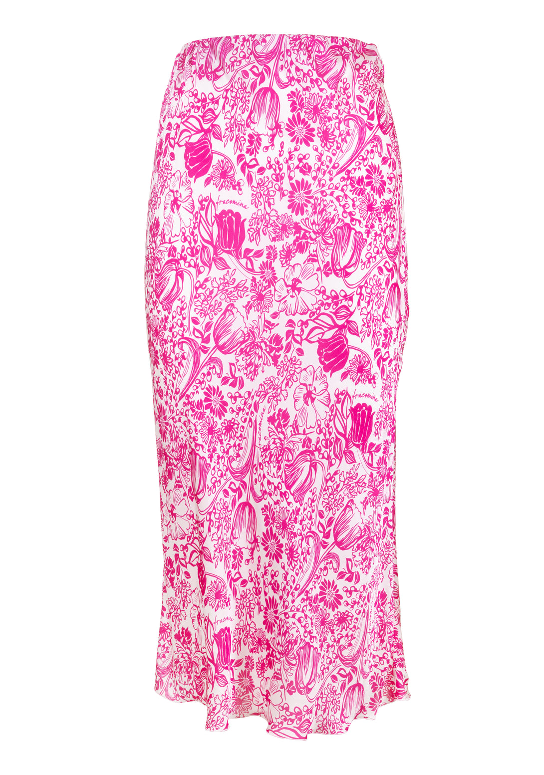 Sheath skirt slim fit, middle length, with flowery pattern