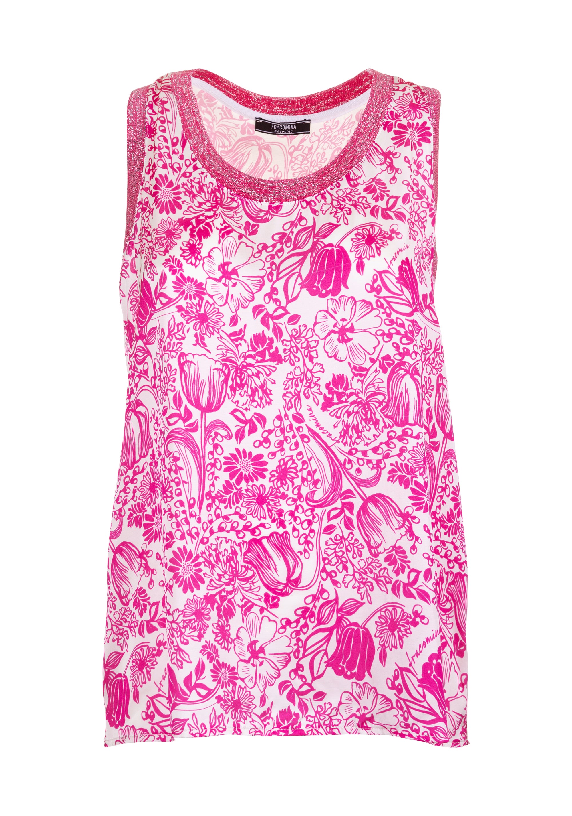 Tank top with flowery pattern Fracomina FJ23ST2001W451N4-Q47-1