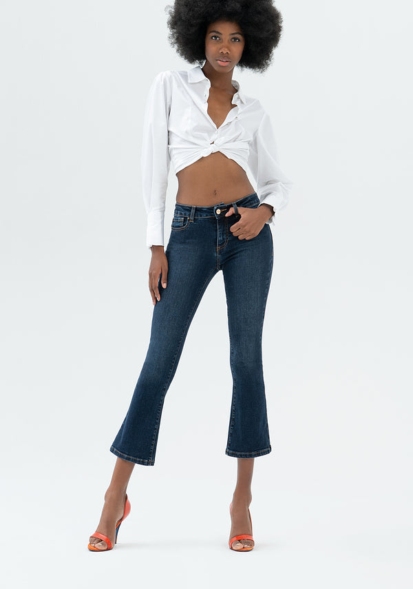 Jeans Bella flare cropped made with a sophisticated stretch denim Fracomina FP000V8030D40102-130