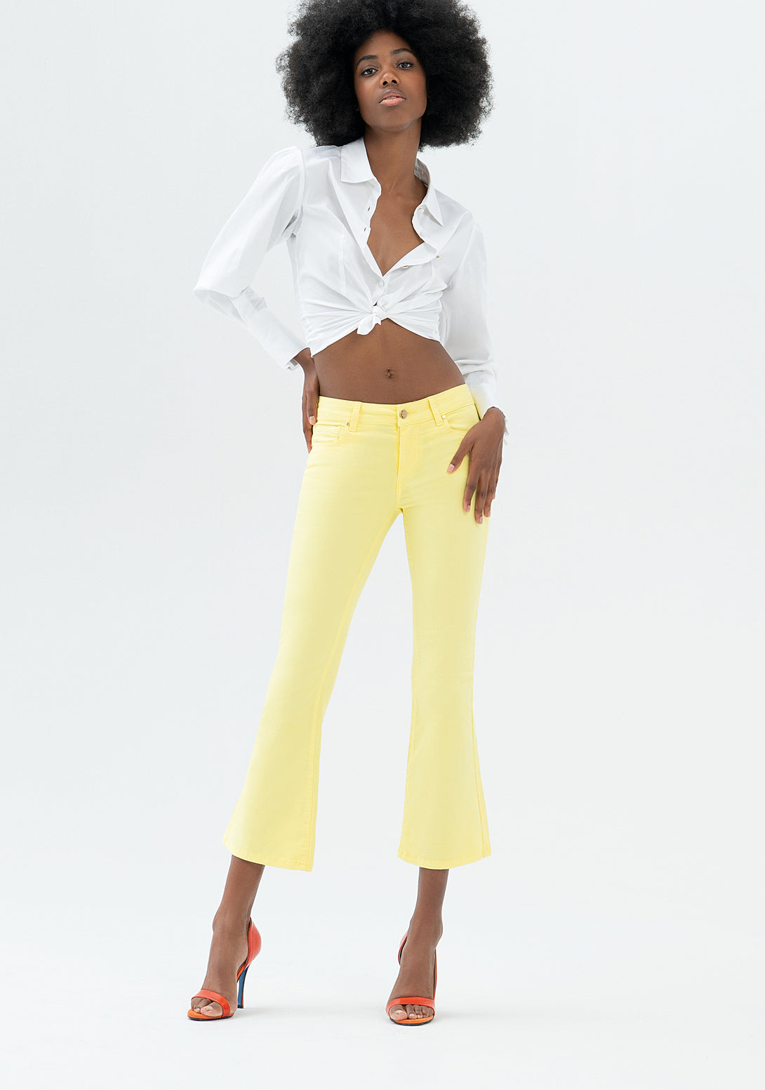 Jeans Bella flare cropped made with a sophisticated and coloured stretch denim Fracomina FP000V8030W40101-N09