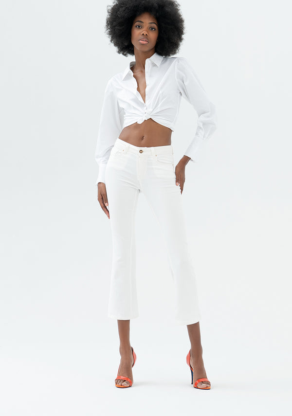 Jeans Bella flare cropped made with a sophisticated and coloured stretch denim Fracomina FP000V8030W53001-278