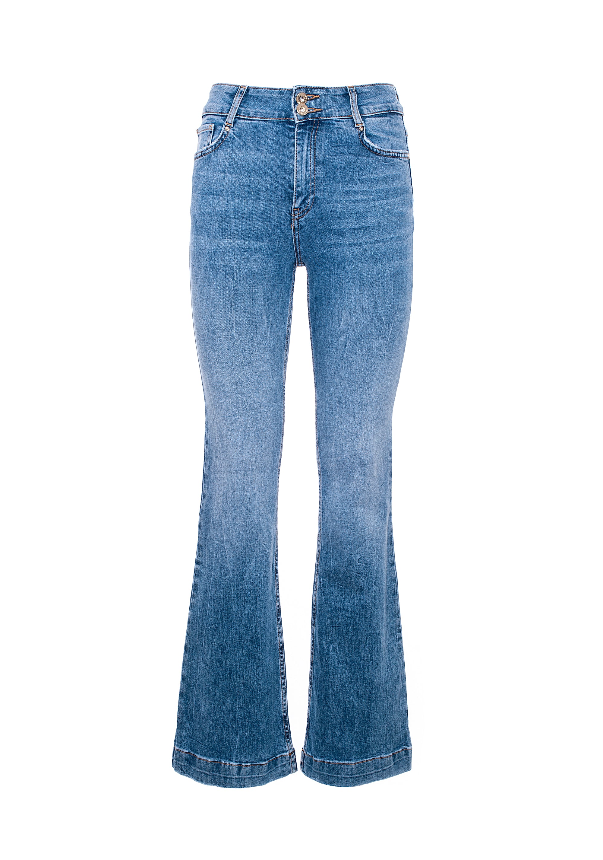 Jeans bootcut fit made in denim with middle wash Fracomina FP21SP5003D40102-349