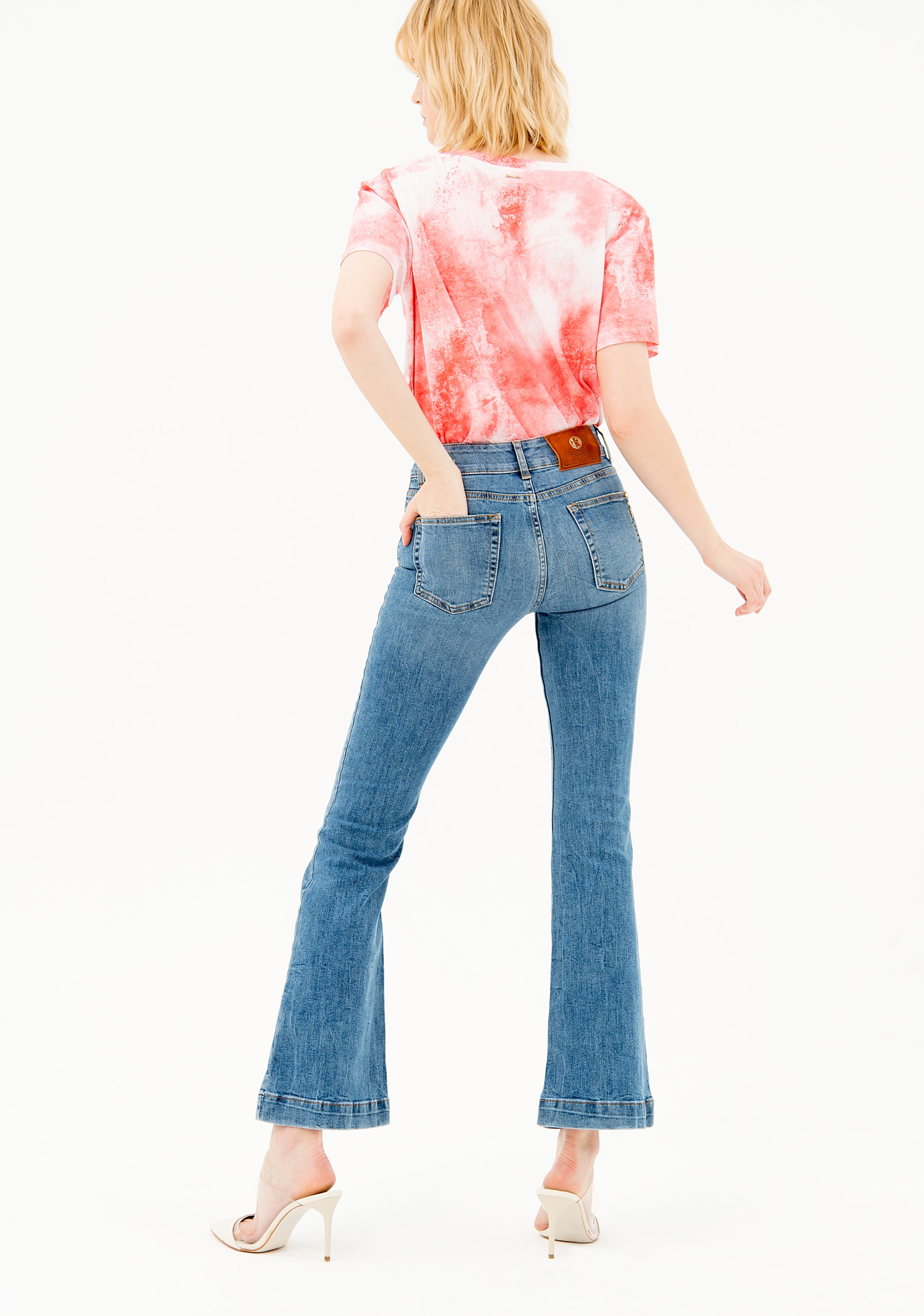 Jeans bootcut fit made in denim with middle wash Fracomina FP21SP5003D40102_4