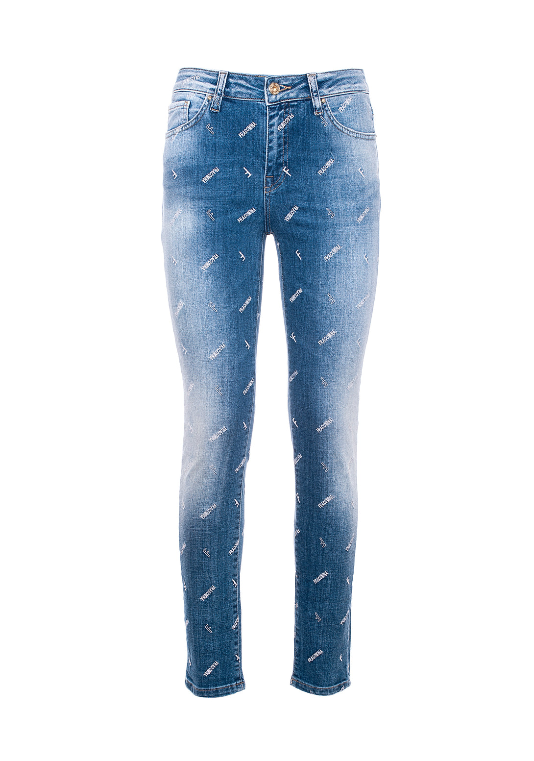 Jeans skinny fit made in stretch denim with middle wash and logo print Fracomina FP21SP5030D40102-349