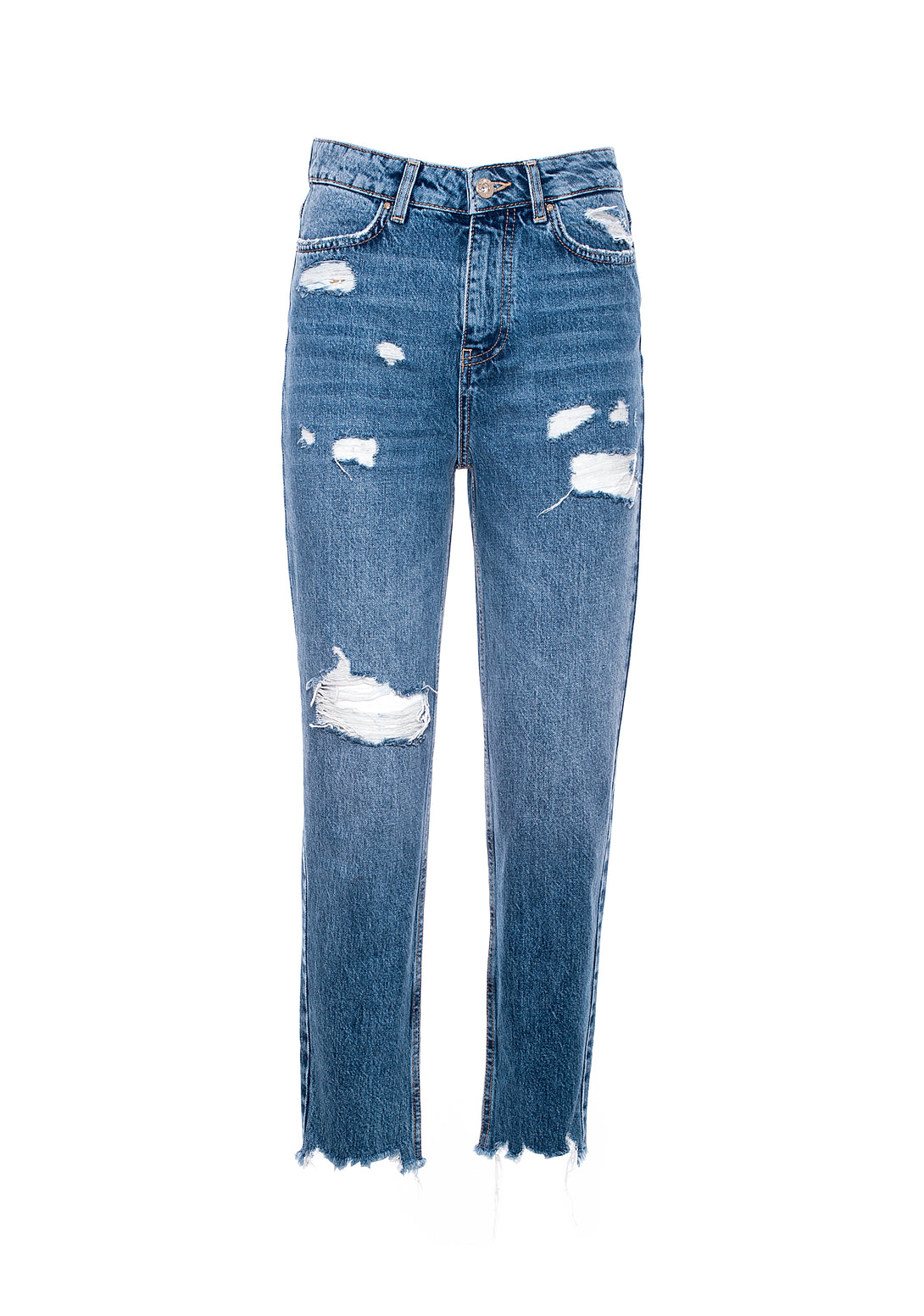 Jeans boyfriend fit made in denim with middle wash and rips Fracomina FP21SP5031D40002-430