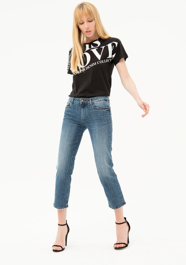 Jeans cropped fit made in denim with middle wash Fracomina FP21SP5047D40102