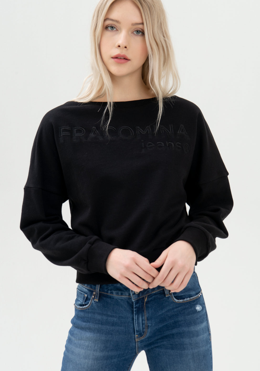 Sweater regular fit made in cotton with logo embroidery Fracomina FP21WT9002F400N5-053