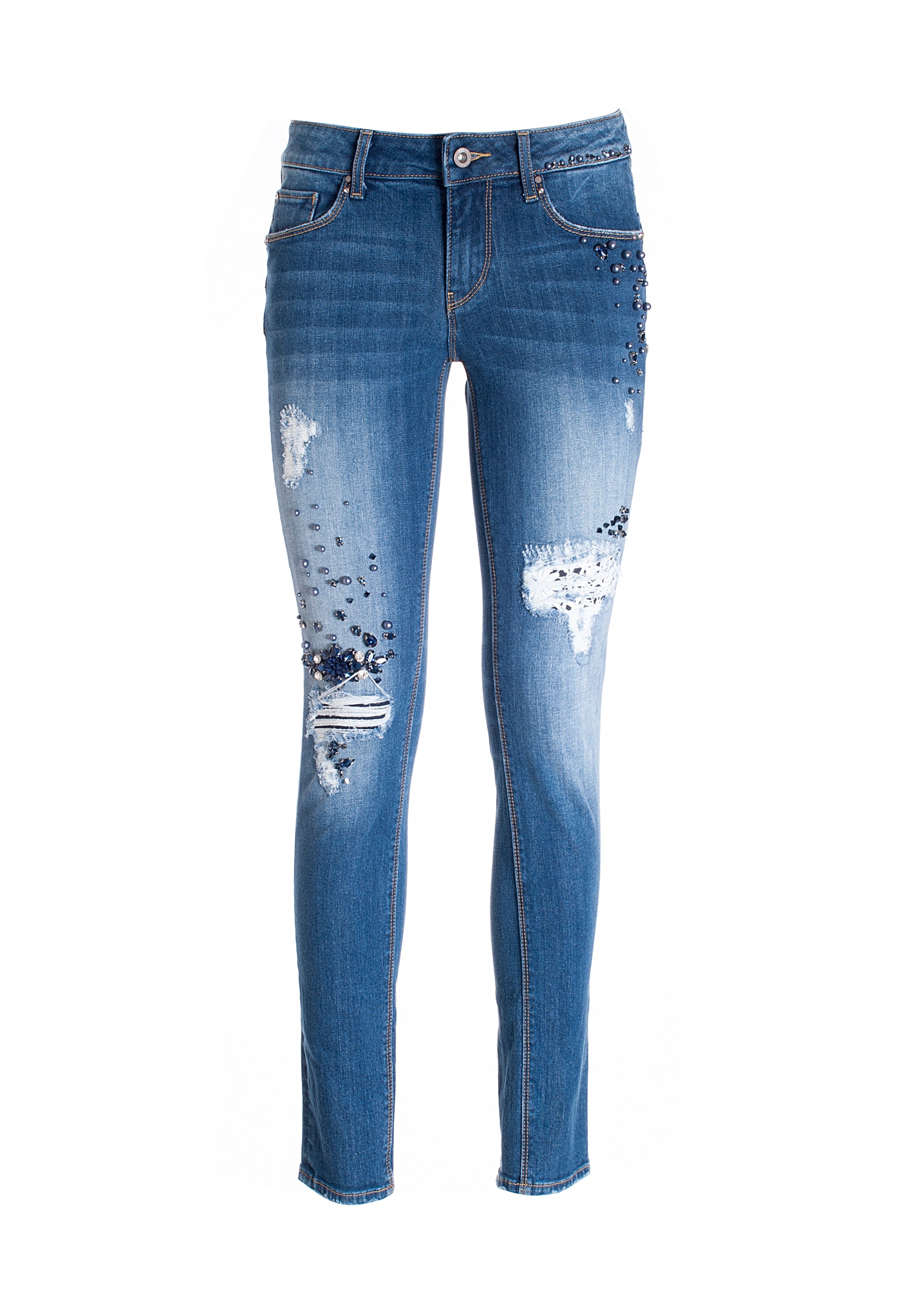 Jeans skinny fit with push-up effect made in stretch denim with middle wash Fracomina FP21WV1001D40102-349