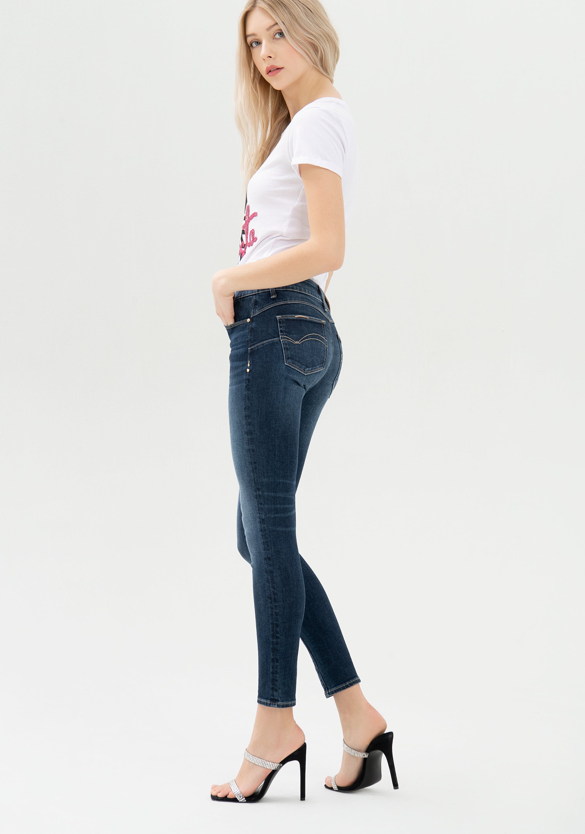 Jeans skinny fit made in denim with dark wash Fracomina FP21WV7001D40901-117_5