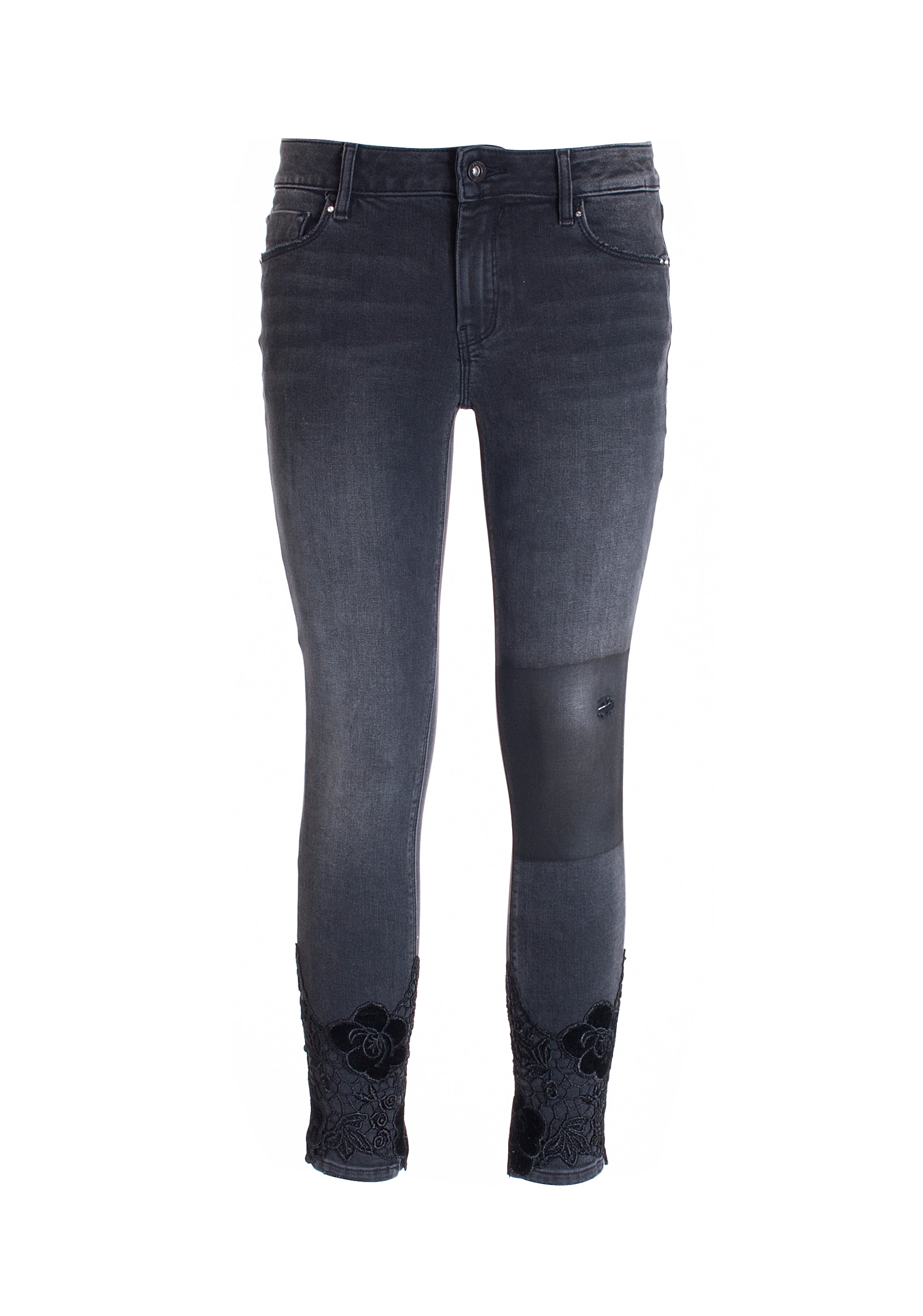 Jeans skinny made in black denim with dark wash Fracomina FP21WV9003D40901-H21_06