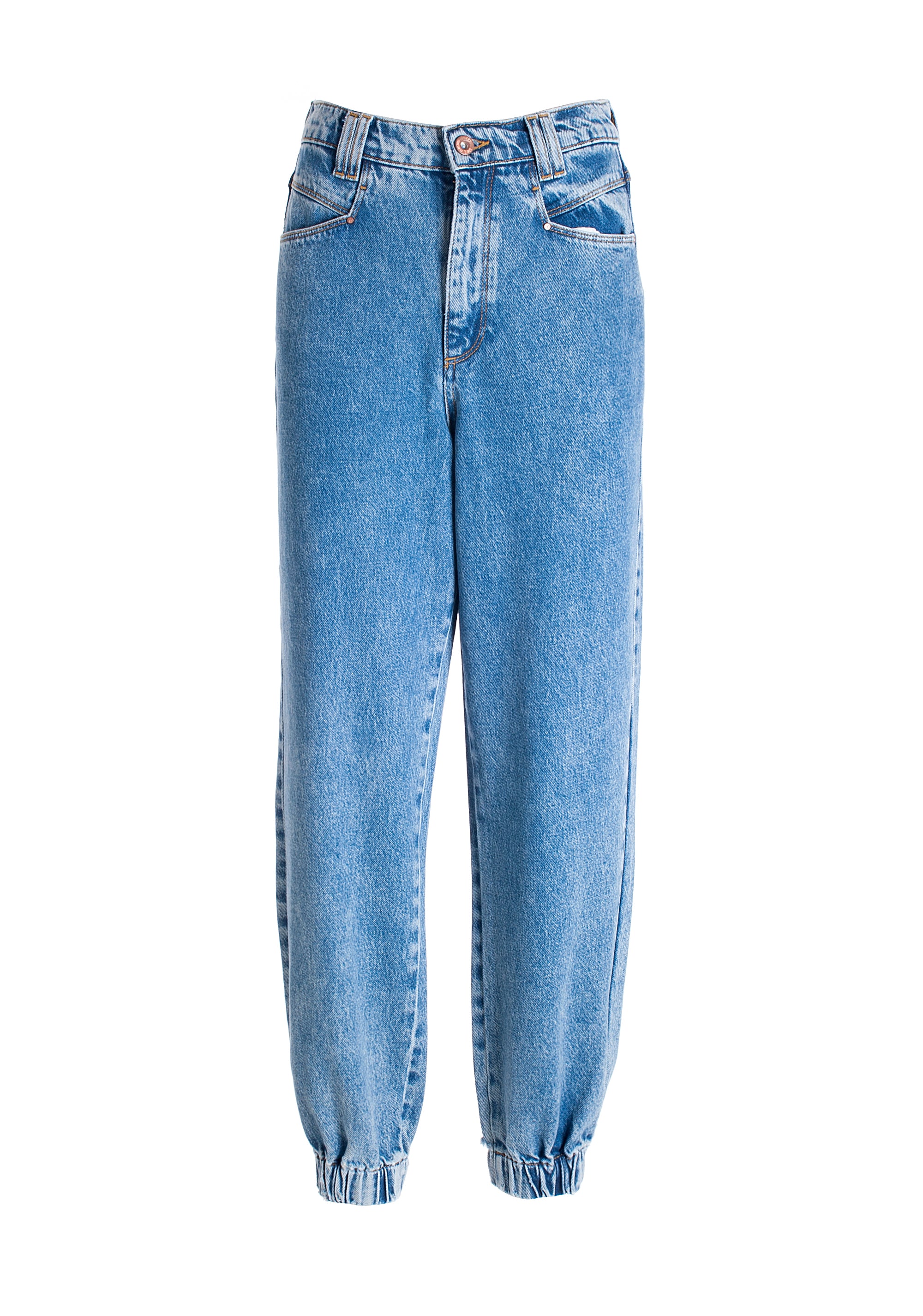 Carrot jeans made in denim with bleached wash Fracomina FP21WVD002D40702-274_06