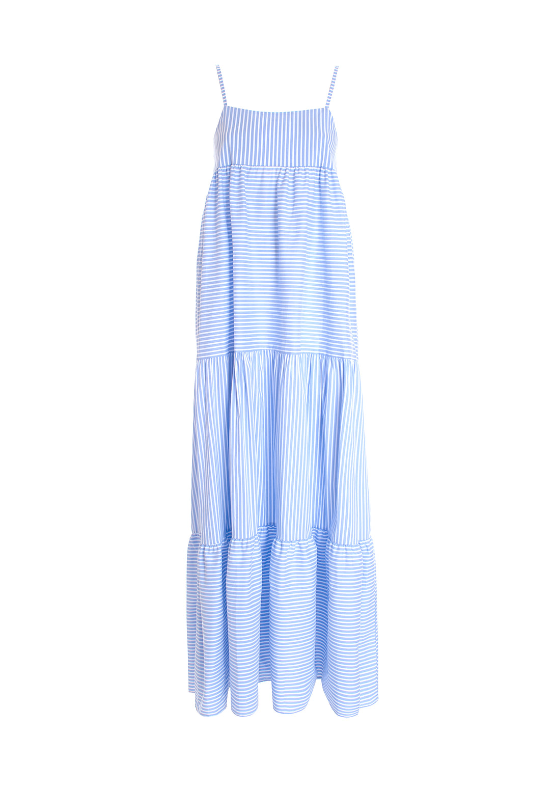 Dress with no sleeves made in striped cotton