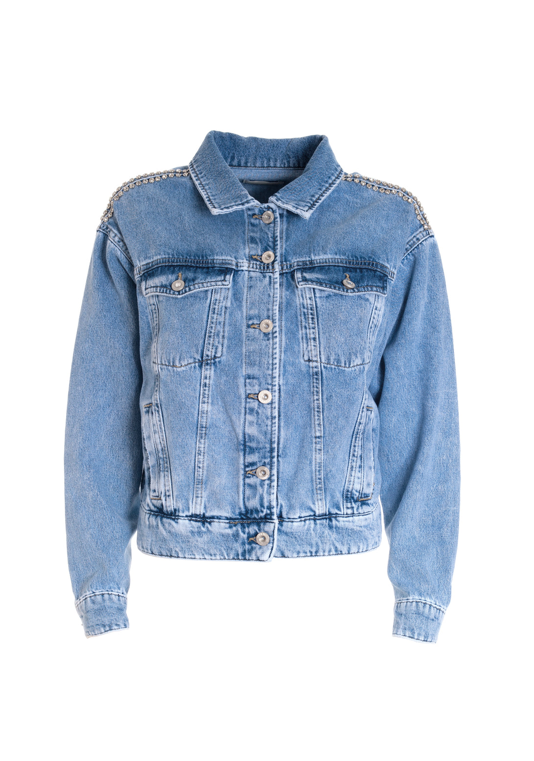 Jacket wide fit made in denim with bleached wash