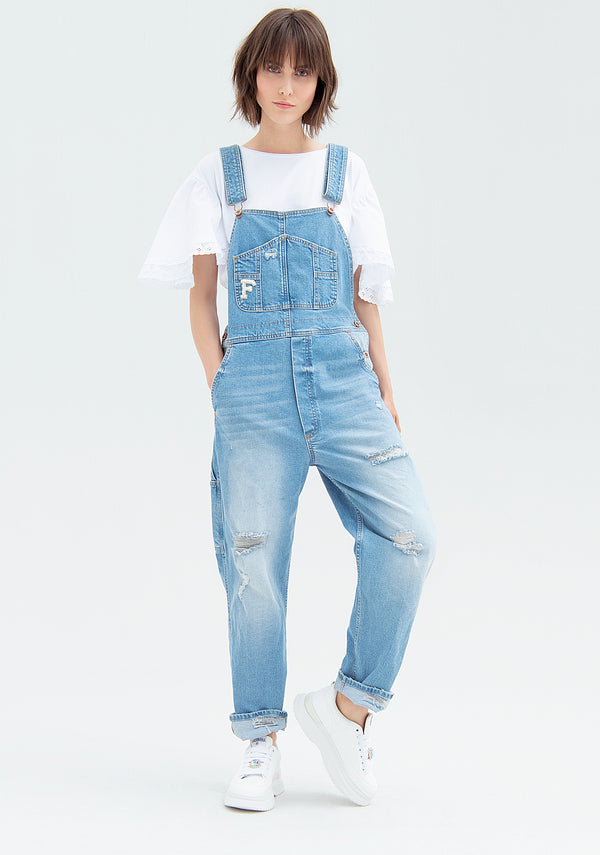 Overall regular fit made in denim with light wash Fracomina FP22SO2005D41902-040