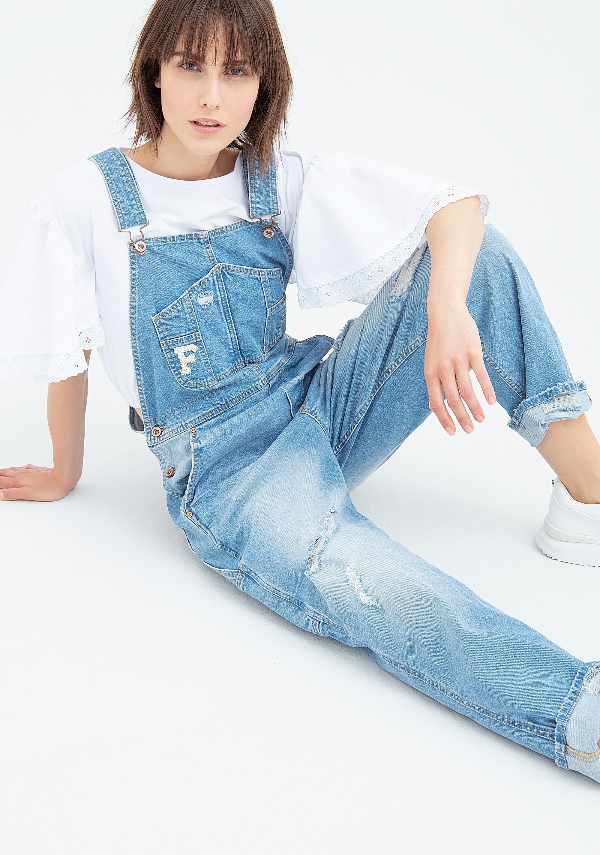 Overall regular fit made in denim with light wash Fracomina FP22SO2005D41902-040_3