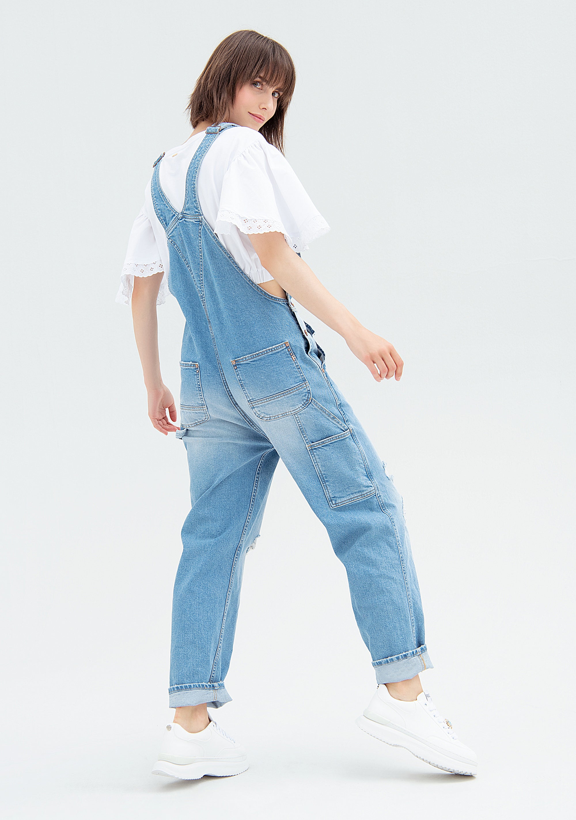 Overall regular fit made in denim with light wash Fracomina FP22SO2005D41902-040_5