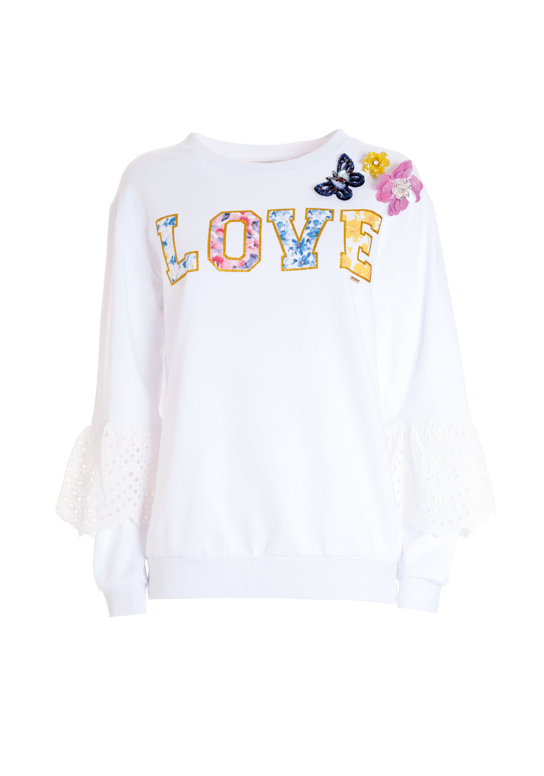 Sweater regular fit with multicolor lettering
