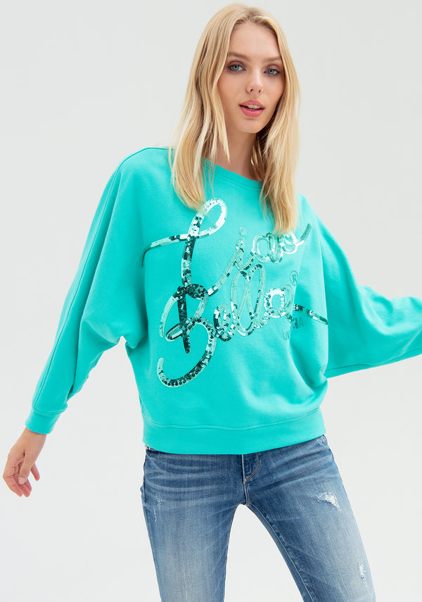 Sweater over fit with sequins embroidery Fracomina FP22ST9017F430N5-436
