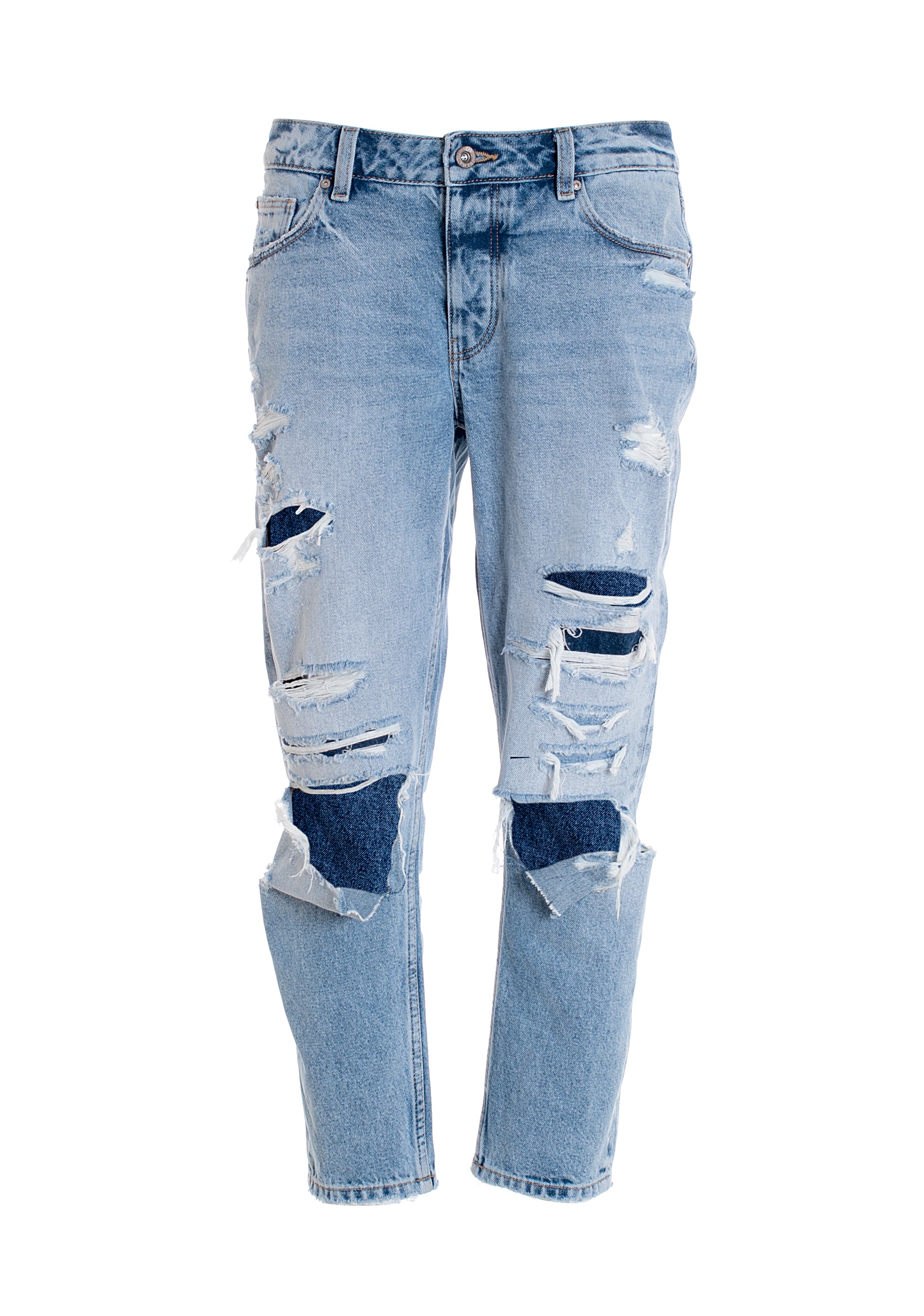 Jeans boyfriend fit cropped made in denim with light wash Fracomina FP22SV5001D419O1-437