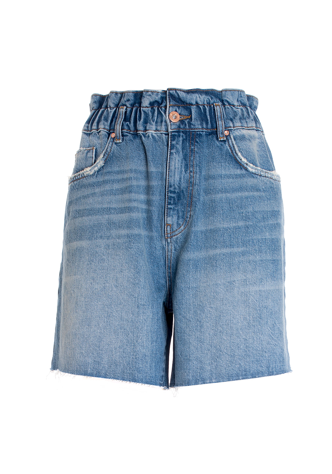 Bermuda wide fit made in denim with middle wash