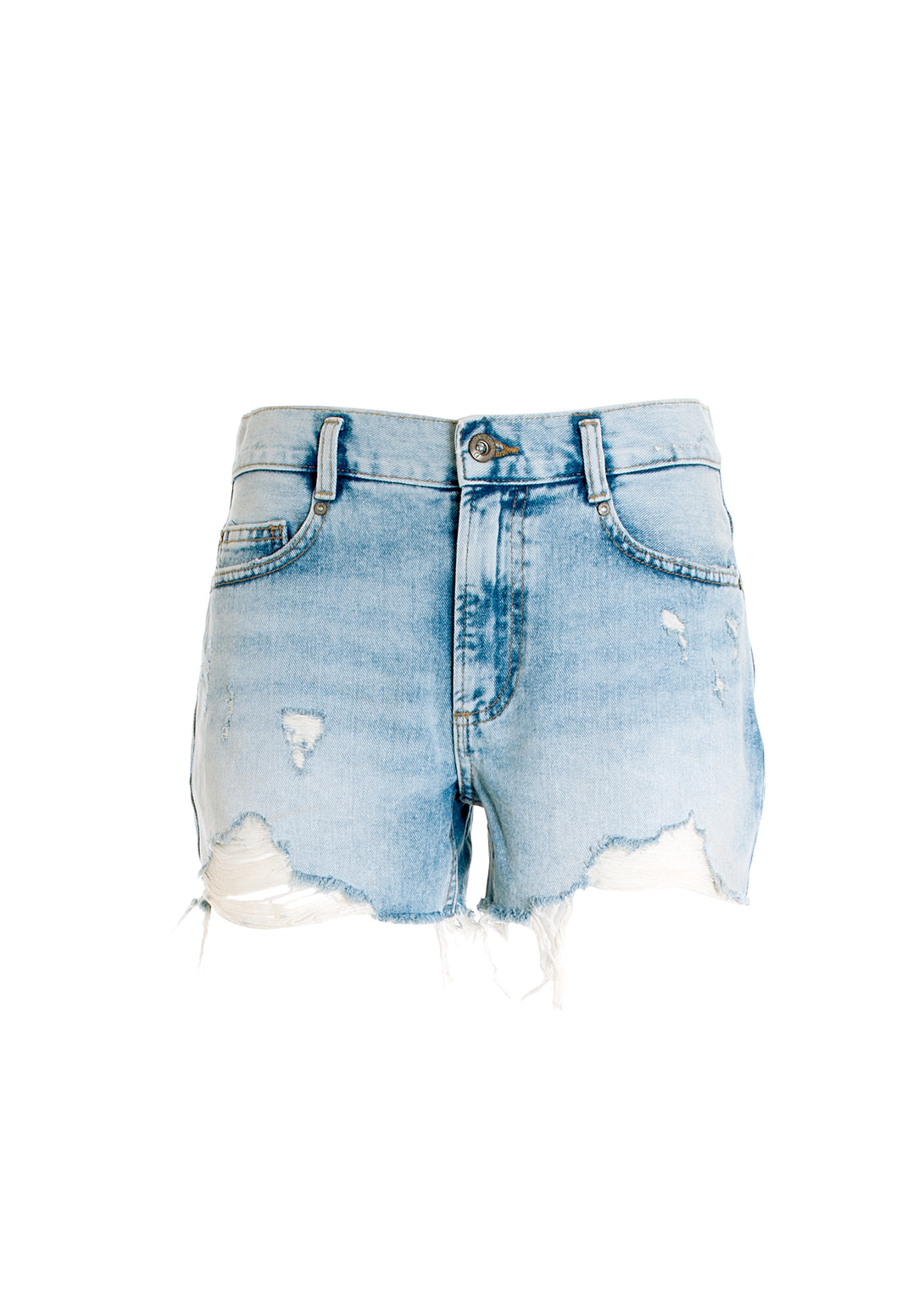 Short pant regular fit made in denim with bleached wash