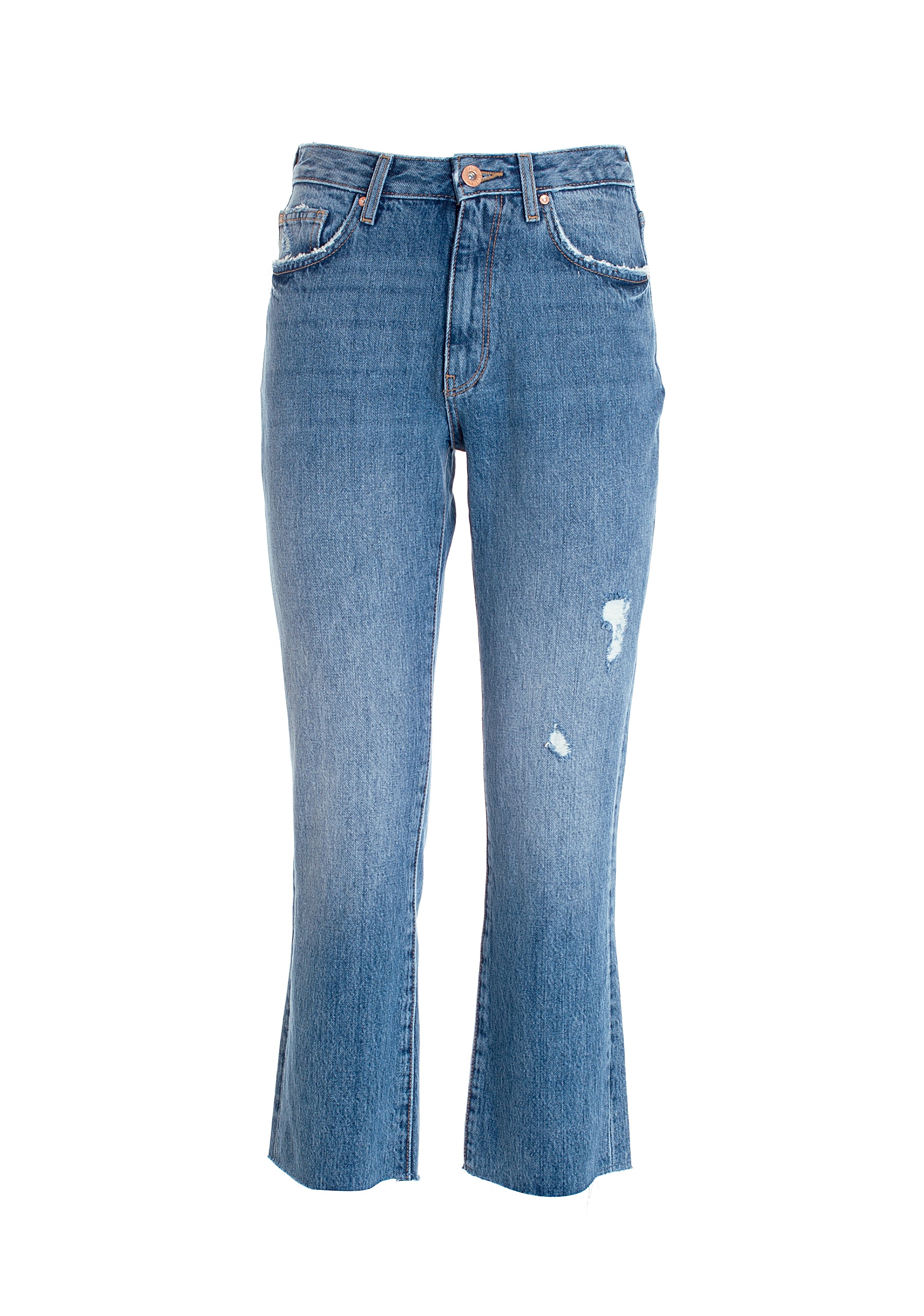 Jeans bootcut cropped made in denim with middle wash Fracomina FP22SV9005D427P2-A99_6