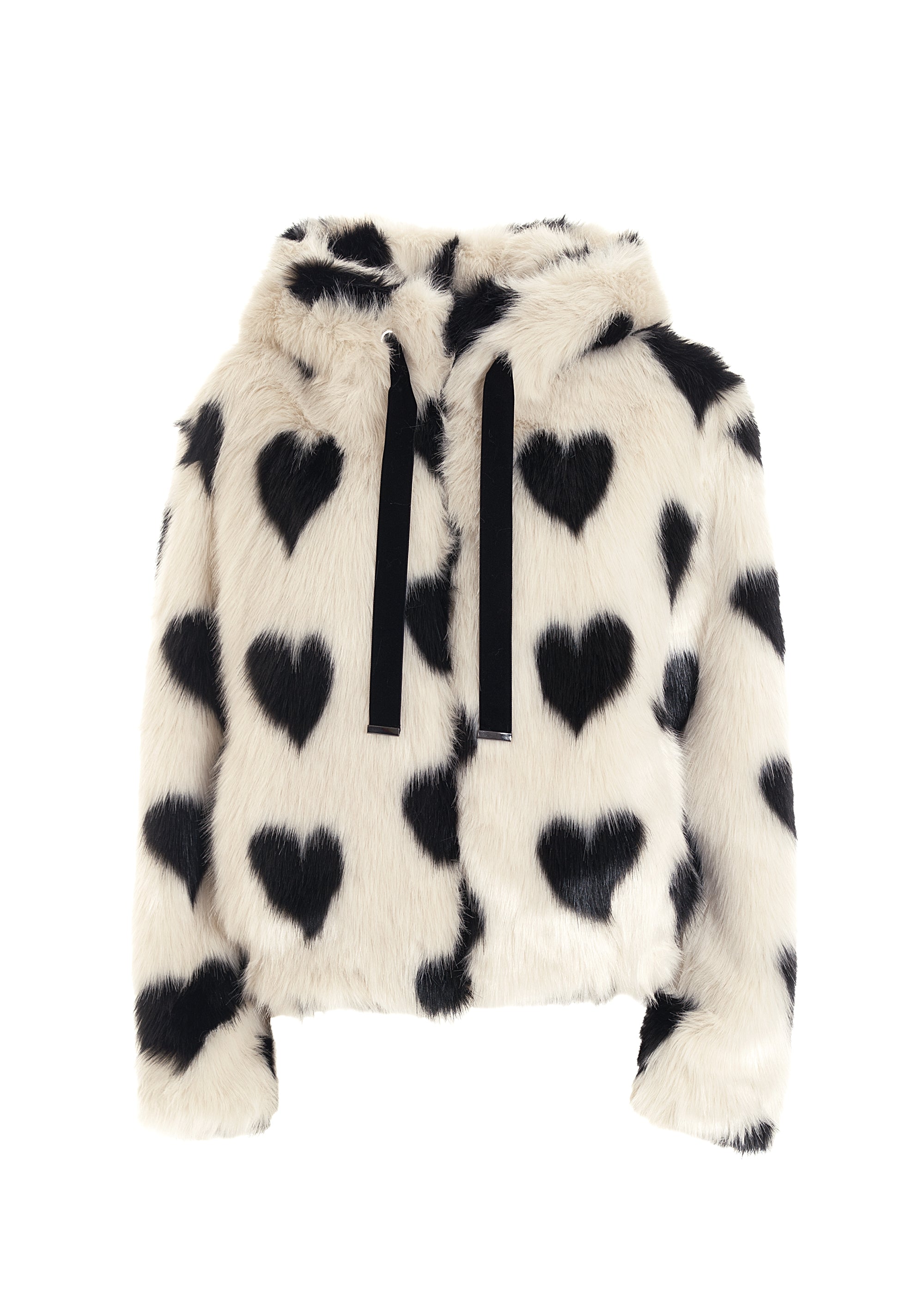 Jacket over fit made in eco fur with heart shape pattern Fracomina FP22WC4001W56301-109_1