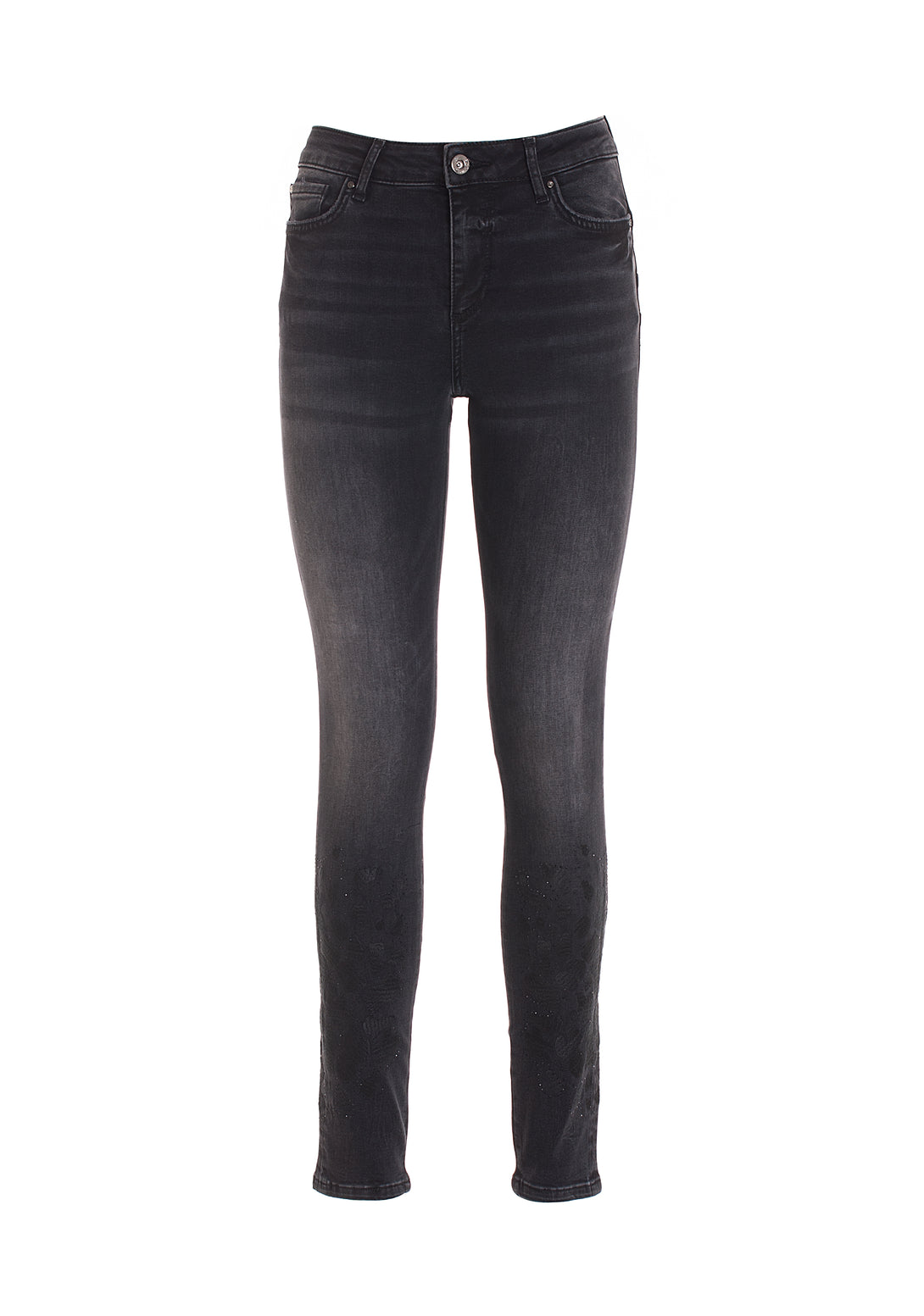 Jeans skinny fit with push-up effect made in black denim with middle wash Fracomina FP22WV1001D40104-H21