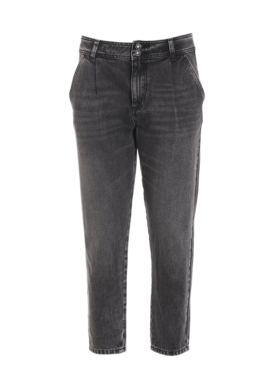 Chinos jeans regular fit made in black denim with middle wash