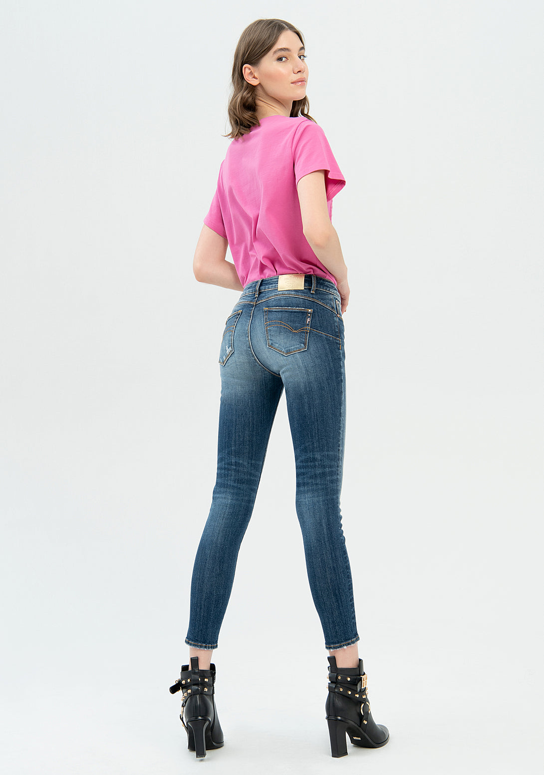 Jeans skinny fit with shape-up effect made in denim with middle wash Fracomina FP22WV8006D42002-349-5