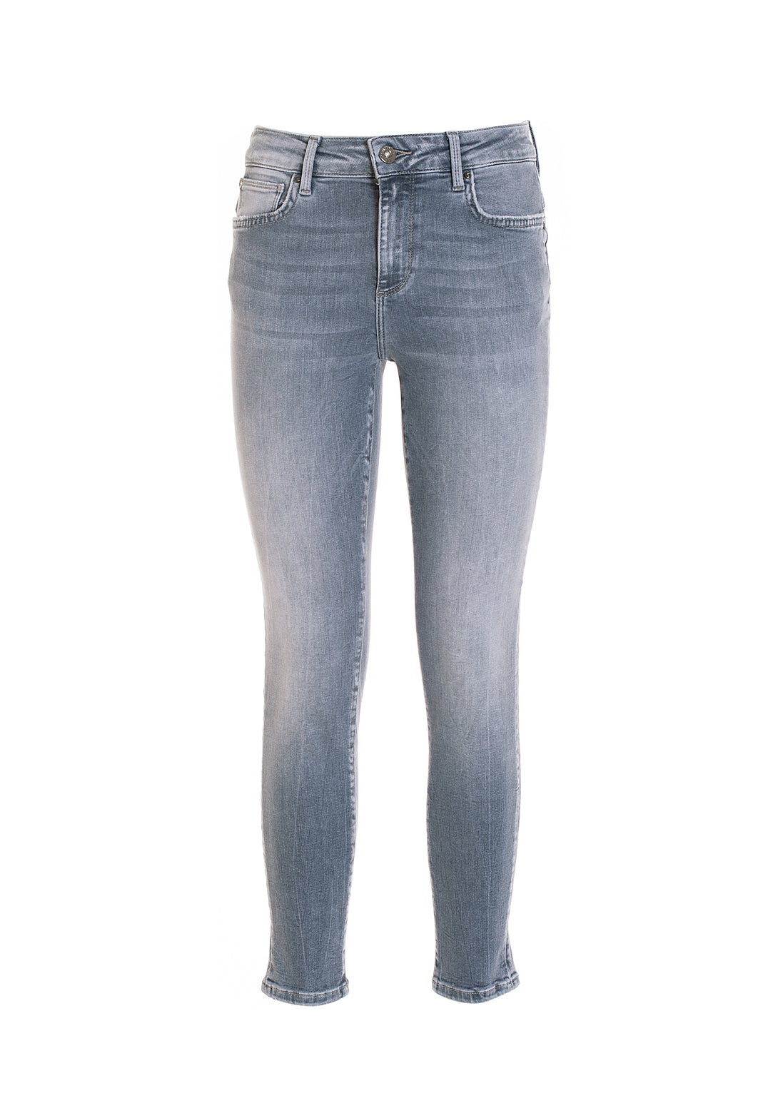 Jeans skinny fit with shape-up effect made in grey denim with middle wash