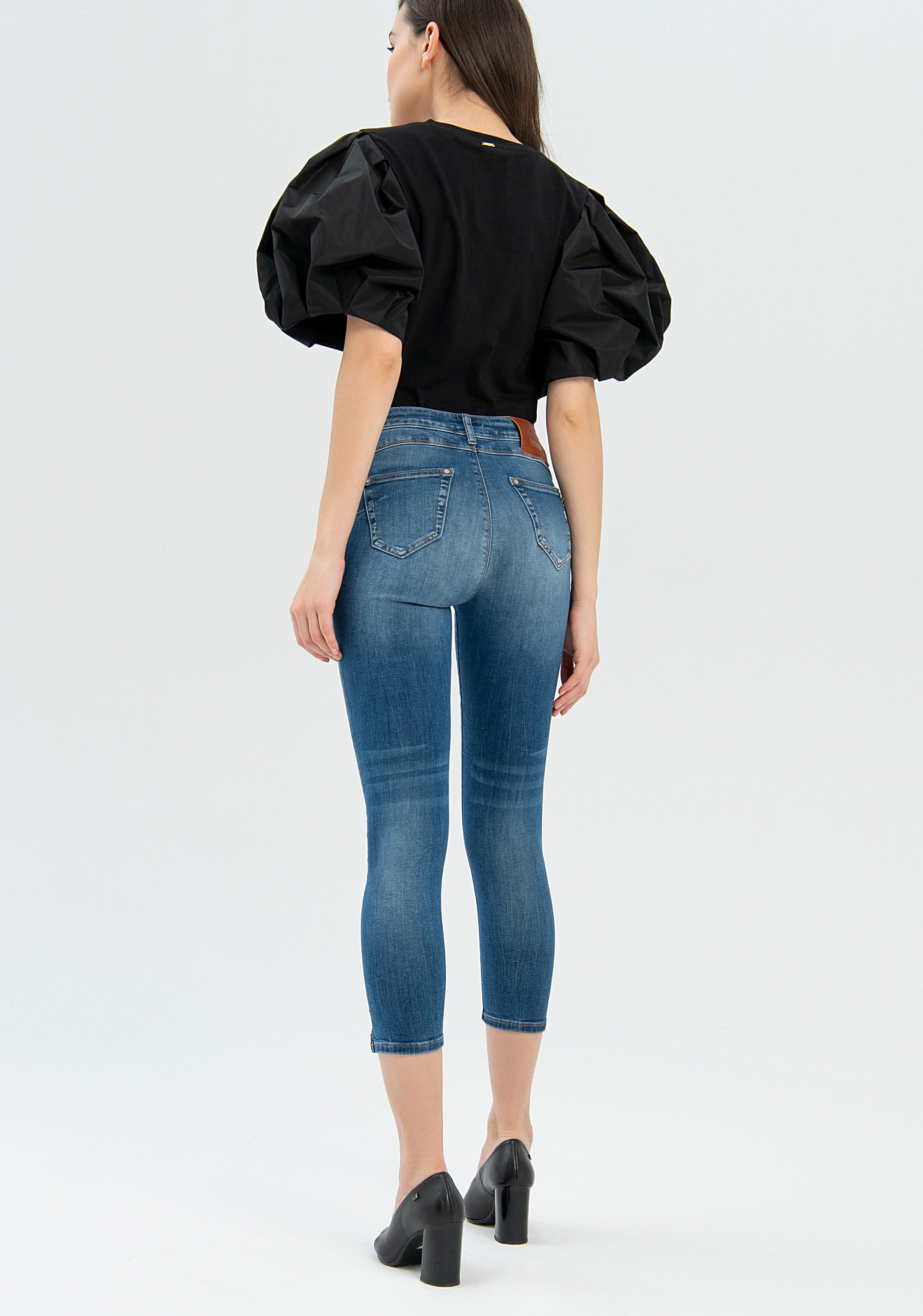 Jeans skinny fit cropped made in denim with middle wash Fracomina FP22WV9002D40402-349-4